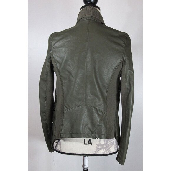 BLANKNYC All or nothing Faux Leather Jacket, Green, Womens Size X-Small - Picture 5 of 6